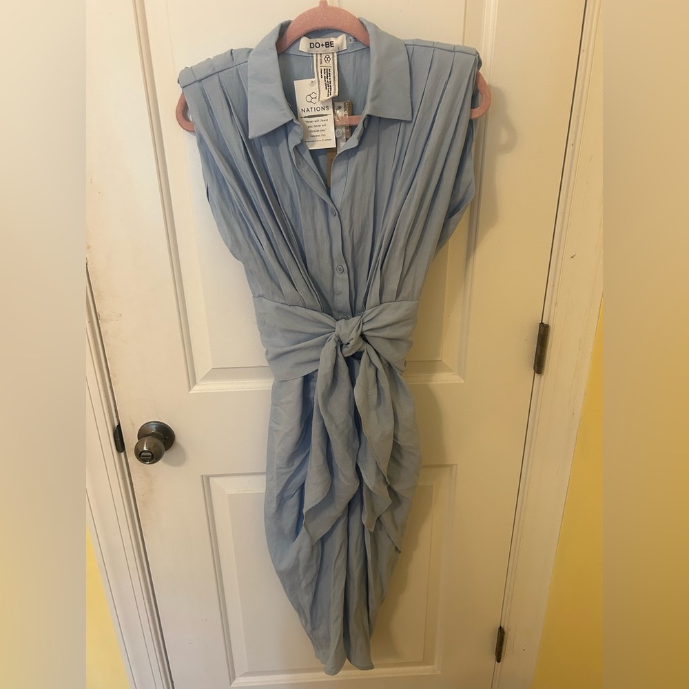 Do + be maxi button down tie dress